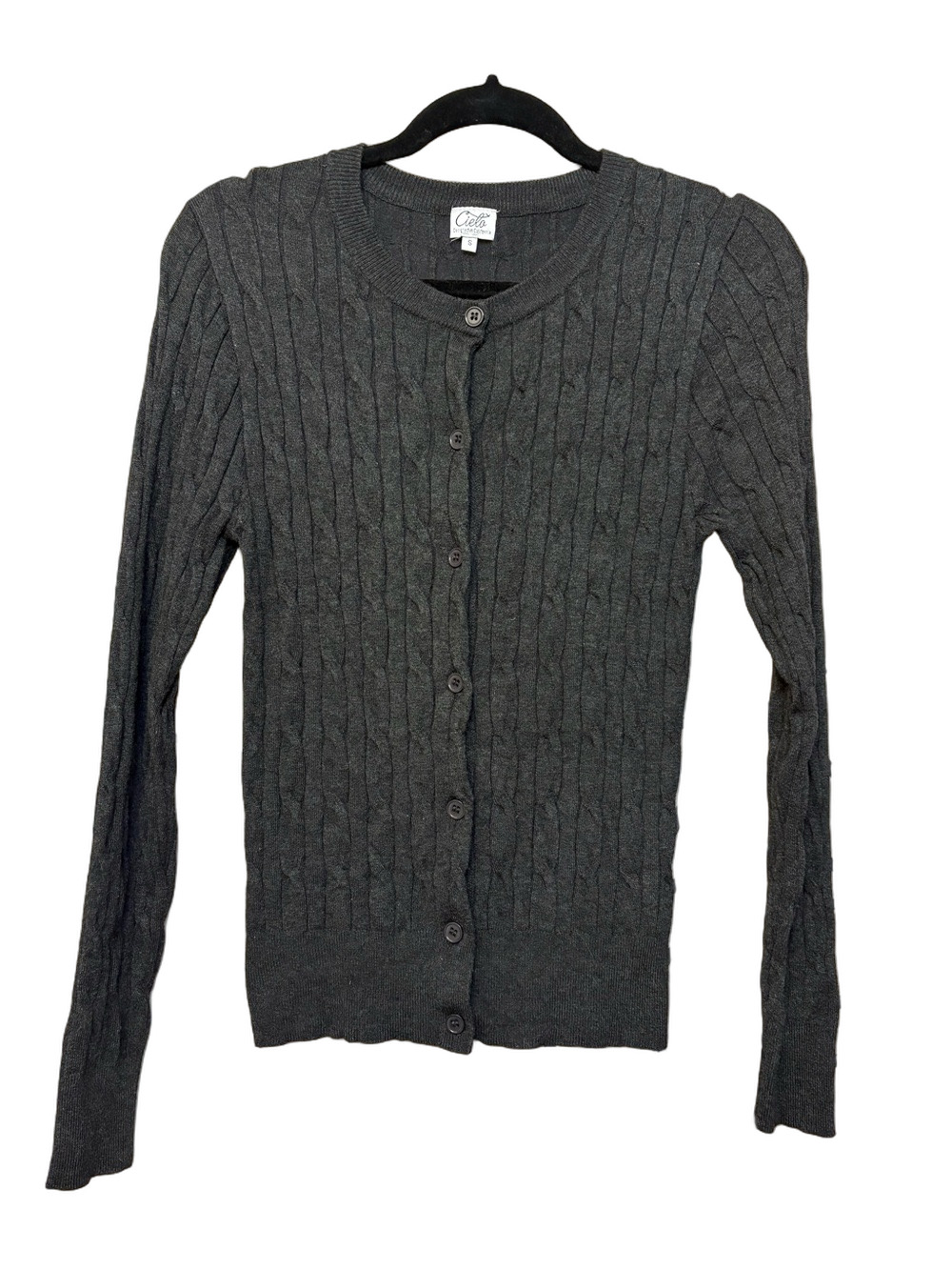 Ribbed Button-Front Cardigan